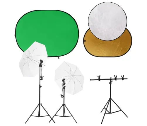 Fotostudijos Rinkinys Su Šviestuvais, Fonu Ir Reflektoriumi