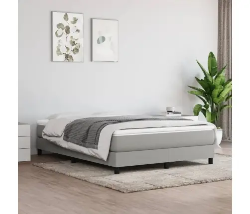 Atsperu Gulta Ar Matraci, Gaiši Pelēka Audums, 140X190 Cm Vidaxl