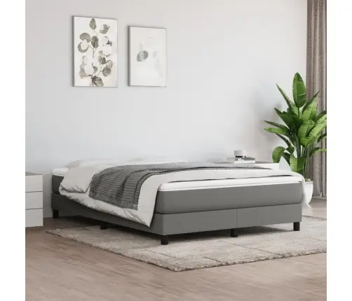 Lova Su Spyruoklėmis Ir Čiužiniu, Tamsiai Pilka, 140X200 Cm