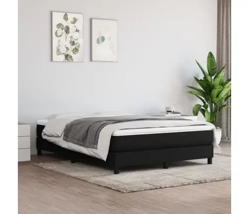 Atsperu Gulta Ar Matraci, Melna, 140X200 Cm, Audums Vidaxl