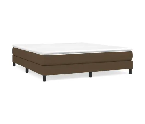 Atsperu Gulta Ar Matraci, Tumši Brūns, 180X200 Cm, Audums Vidaxl