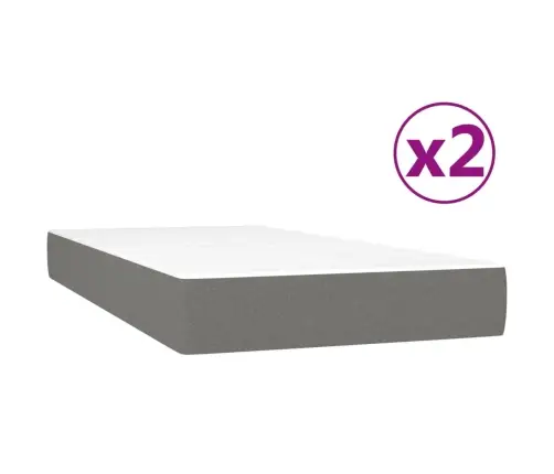 Atsperu Gulta Ar Matraci, Tumši Pelēka Audums, 200X200Cm Vidaxl