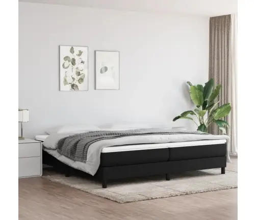 Lova Su Spyruoklėmis Ir Čiužiniu, Juoda, 200X200 cm Audinys