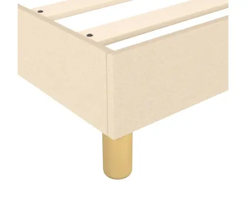 Atsperu Gultas Rāmis Ar Matraci, Krēmkrāsas, 120X200 Cm, Audums Vidaxl