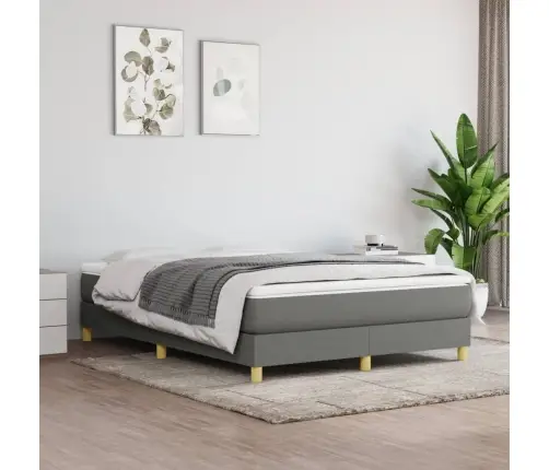 Lova Su Spyruoklėmis/Čiužiniu,Tamsiai Pilka, 140X200cm Audinys