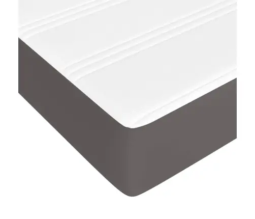 Atsperu Gulta Ar Matraci, Pelēka, 80X200 Cm, Mākslīgā Āda Vidaxl