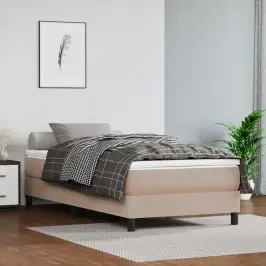Atsperu Gulta Ar Matraci, Kapučīno, 90X200 Cm, Mākslīgā Āda Vidaxl Atsperu Gulta Ar Matraci, Kapučīno, 90X200 Cm, Mākslīgā Āda Vidaxl
