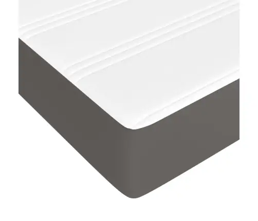 Atsperu Gulta Ar Matraci, Pelēka, 100X200 Cm, Mākslīgā Āda Vidaxl