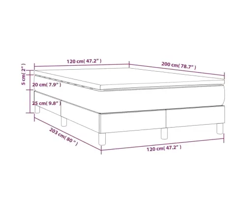 Atsperu Gulta Ar Matraci, Melna, 120X200 Cm, Mākslīgā Āda Vidaxl
