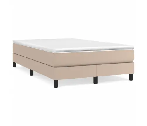 Atsperu Gulta Ar Matraci, Kapučīno, 120X200 Cm, Mākslīgā Āda Vidaxl