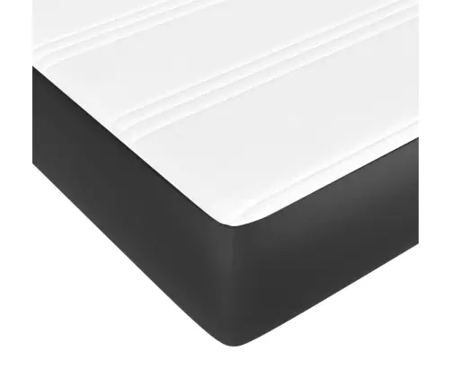 Atsperu Gulta Ar Matraci, Melna, 140X200 Cm, Mākslīgā Āda Vidaxl