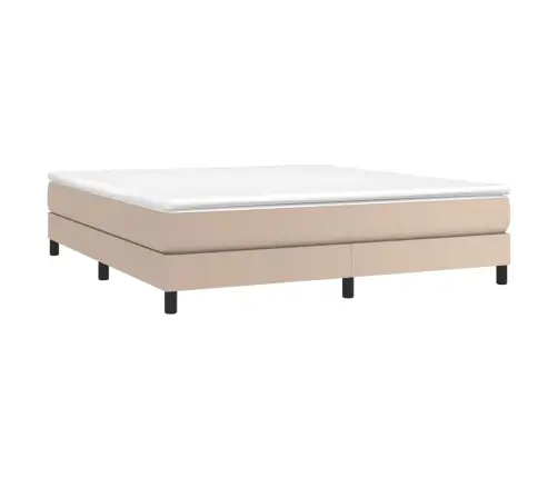 Atsperu Gulta Ar Matraci, Kapučīno, 160X200 Cm, Mākslīgā Āda Vidaxl