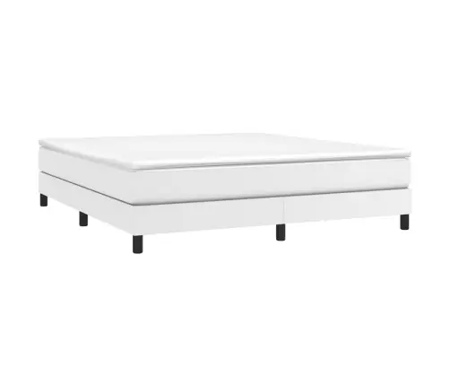 Kontinentaalvoodi Madratsiga, Valge, 180X200 cm Kunstnahk