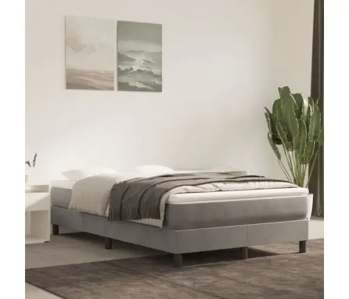 Kontinentaalvoodi Madratsiga, Helehall, 120X200 cm Samet