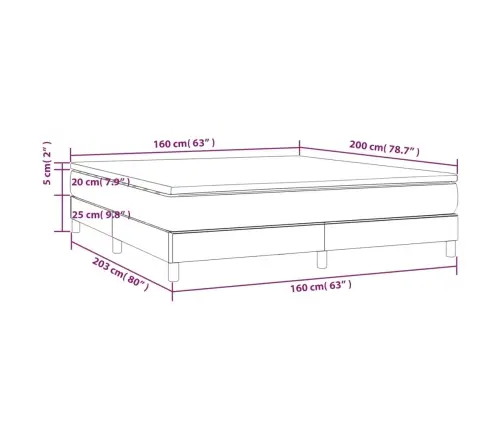 Kontinentaalvoodi Madratsiga, Must, 160X200 cm Samet