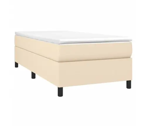 Atsperu Gulta Ar Matraci, Krēmkrāsas, 90X190 Cm, Audums Vidaxl