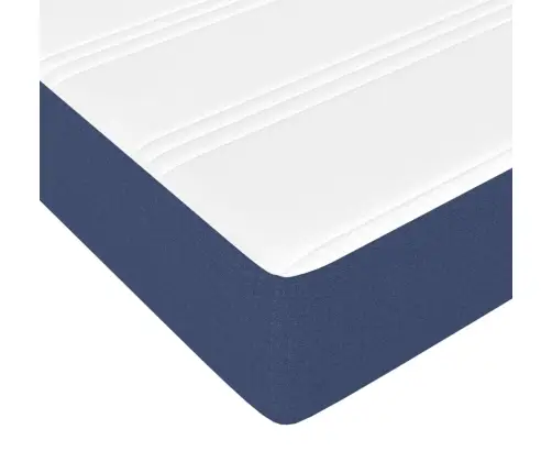 Atsperu Gultas Rāmis Ar Matraci, Zils, 90X200 Cm, Audums Vidaxl