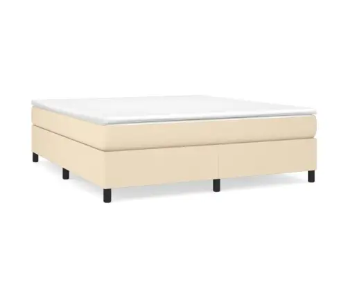 Atsperu Gulta Ar Matraci, Krēmkrāsas, 180X200 Cm, Audums Vidaxl