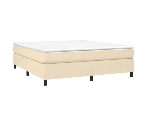 Atsperu Gulta Ar Matraci, Krēmkrāsas, 180X200 Cm, Audums Vidaxl