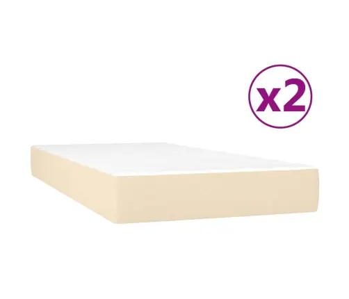 Lova Su Spyruoklėmis Ir Čiužiniu, Kreminė, 200X200 cm Audinys