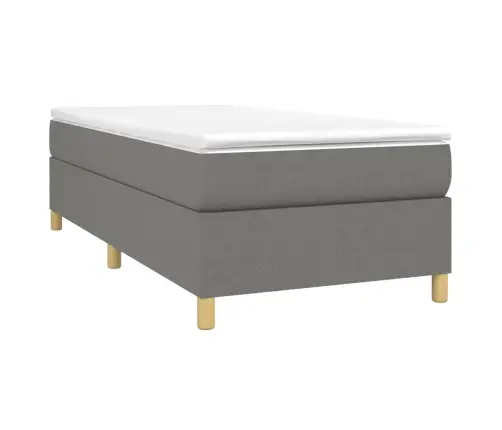 Atsperu Gultas Rāmis Ar Matraci, Tumši Pelēka, 80X200Cm, Audums Vidaxl Atsperu Gultas Rāmis Ar Matraci, Tumši Pelēka, 80X200Cm, Audums Vidaxl