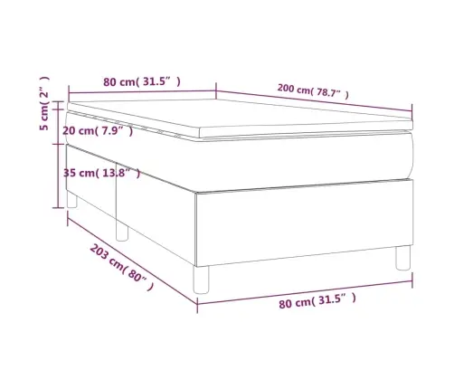Atsperu Gultas Rāmis Ar Matraci, Tumši Pelēka, 80X200Cm, Audums Vidaxl Atsperu Gultas Rāmis Ar Matraci, Tumši Pelēka, 80X200Cm, Audums Vidaxl