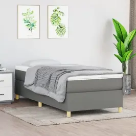 Atsperu Gultas Rāmis Ar Matraci, Tumši Pelēka, 80X200Cm, Audums Vidaxl Atsperu Gultas Rāmis Ar Matraci, Tumši Pelēka, 80X200Cm, Audums Vidaxl