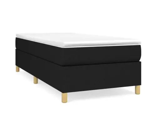 Atsperu Gulta Ar Matraci, Melna, 90X190 Cm, Audums Vidaxl