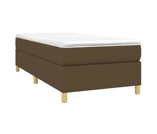 Atsperu Gulta Ar Matraci, Tumši Brūna, 90X190 Cm, Audums Vidaxl Atsperu Gulta Ar Matraci, Tumši Brūna, 90X190 Cm, Audums Vidaxl