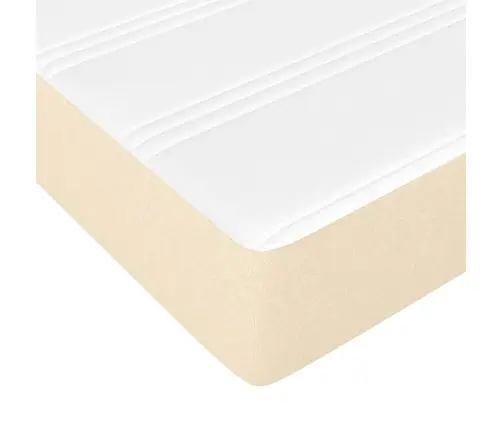 Atsperu Gultas Rāmis Ar Matraci, Krēmkrāsas, 90X200 Cm, Audums Vidaxl