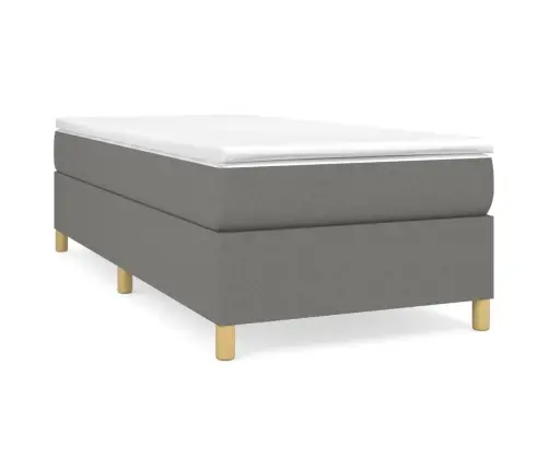 Atsperu Gultas Rāmis Ar Matraci, Tumši Pelēka Audums, 100X200Cm Vidaxl