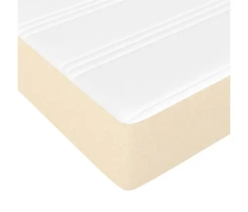 Atsperu Gultas Rāmis Ar Matraci, Krēmkrāsas, 120X200 Cm, Audums Vidaxl