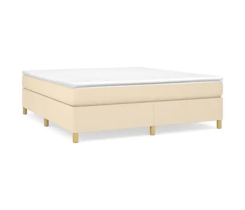 Atsperu Gulta Ar Matraci, Krēmkrāsas, 180X200 Cm, Audums Vidaxl