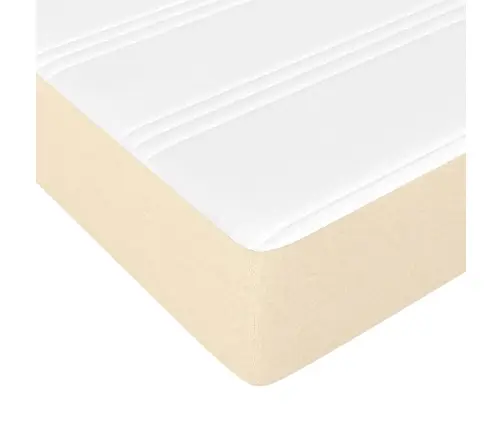 Atsperu Gulta Ar Matraci, Krēmkrāsas, 180X200 Cm, Audums Vidaxl