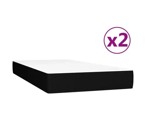 Atsperu Gultas Rāmis Ar Matraci, Melna Audums, 200X200 Cm Vidaxl