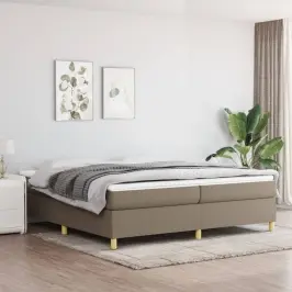 Lova Su Spyruoklėmis Ir Čiužiniu, Taupe, 200X200 cm Audinys
