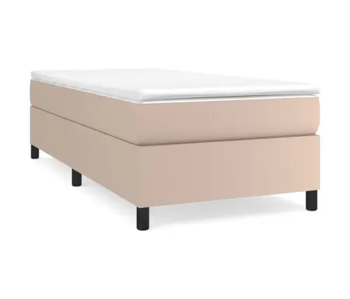 Lova Su Spyruoklėmis/Čiužiniu, Kapučino, 80X200cm Dirbtinė Oda