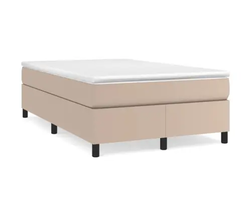 Atsperu Gulta Ar Matraci, Kapučīno, 120X200 Cm, Mākslīgā Āda Vidaxl