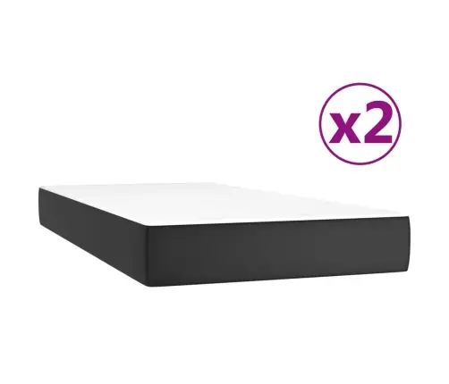 Atsperu Gulta Ar Matraci, Melna, 200X200 Cm, Mākslīgā Āda Vidaxl