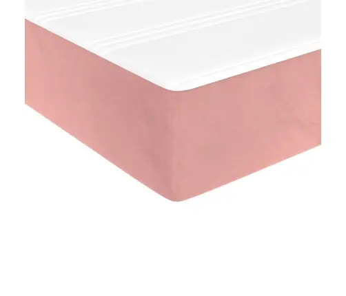 Atsperu Gulta Ar Matraci, Rozā Samts, 90X190 Cm Vidaxl