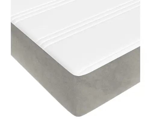 Atsperu Gulta Ar Matraci, Gaiši Pelēka Samts, 120X200 Cm Vidaxl