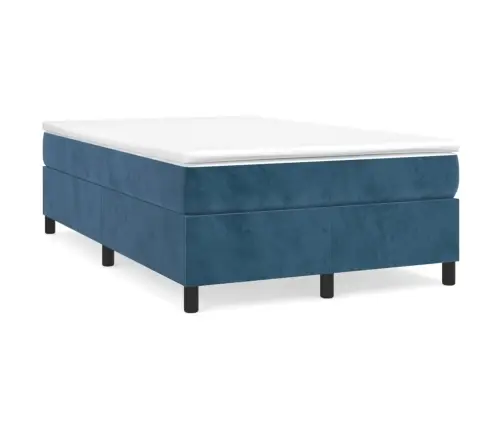 Atsperu Gulta Ar Matraci, Tumši Zils Samts, 120X200 Cm Vidaxl