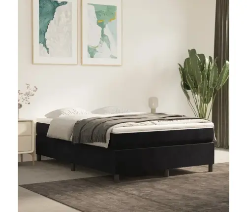 Kontinentaalvoodi Madratsiga, Must, 140X200 cm Samet