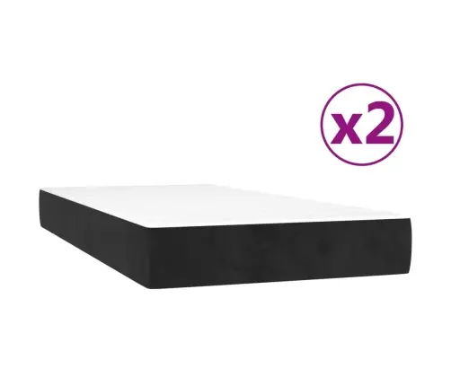 Kontinentaalvoodi Madratsiga, Must, 200X200 cm Samet