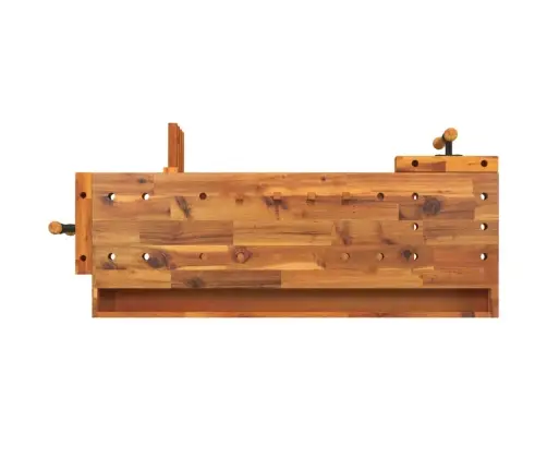 Töölaud Sahtli Ja Kruustangidega 124 X 52 X 83 cm Täispuidust Akaatsia