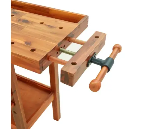 Töölaud Sahtli Ja Kruustangidega 124 X 52 X 83 cm Täispuidust Akaatsia