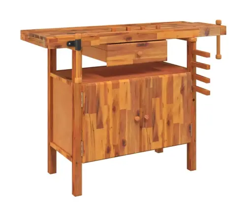 Darbastalis Su Stalčiumi Ir Spaustuvais, 124X52X83cm Akacijos Masyvas