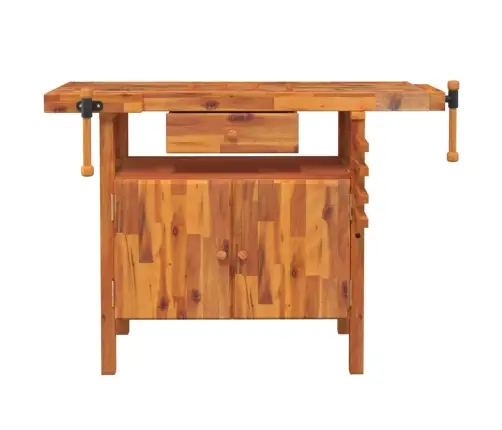 Darbastalis Su Stalčiumi Ir Spaustuvais, 124X52X83cm Akacijos Masyvas