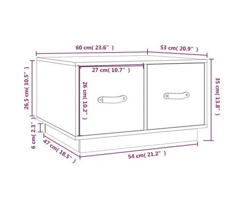 Kohvilaud, Hall, 60 X 53 X 35 cm Männipuit