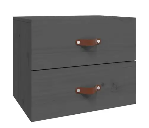 Prie Sienos Montuojama Naktinė Spintelė, Pilka, 50X36X40Cm